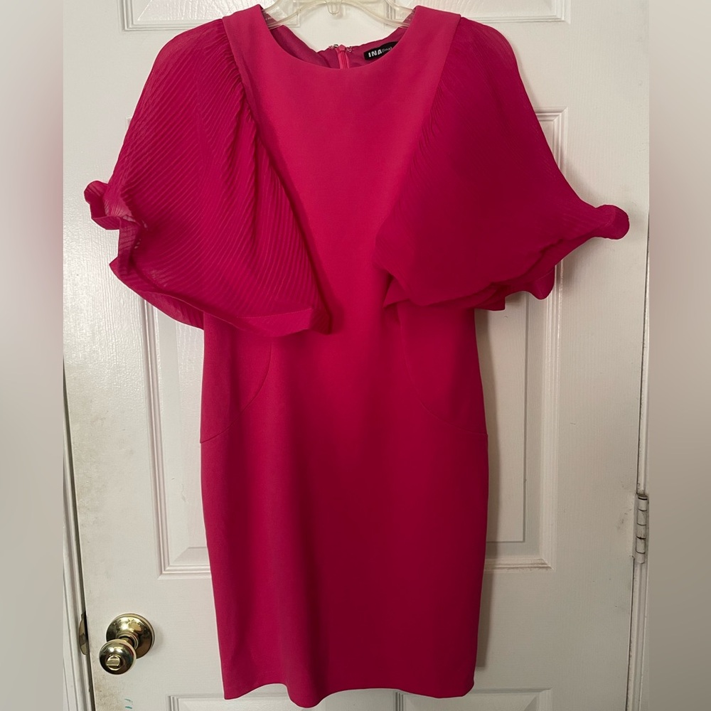 Pink Ruffle Sleeve Dress
